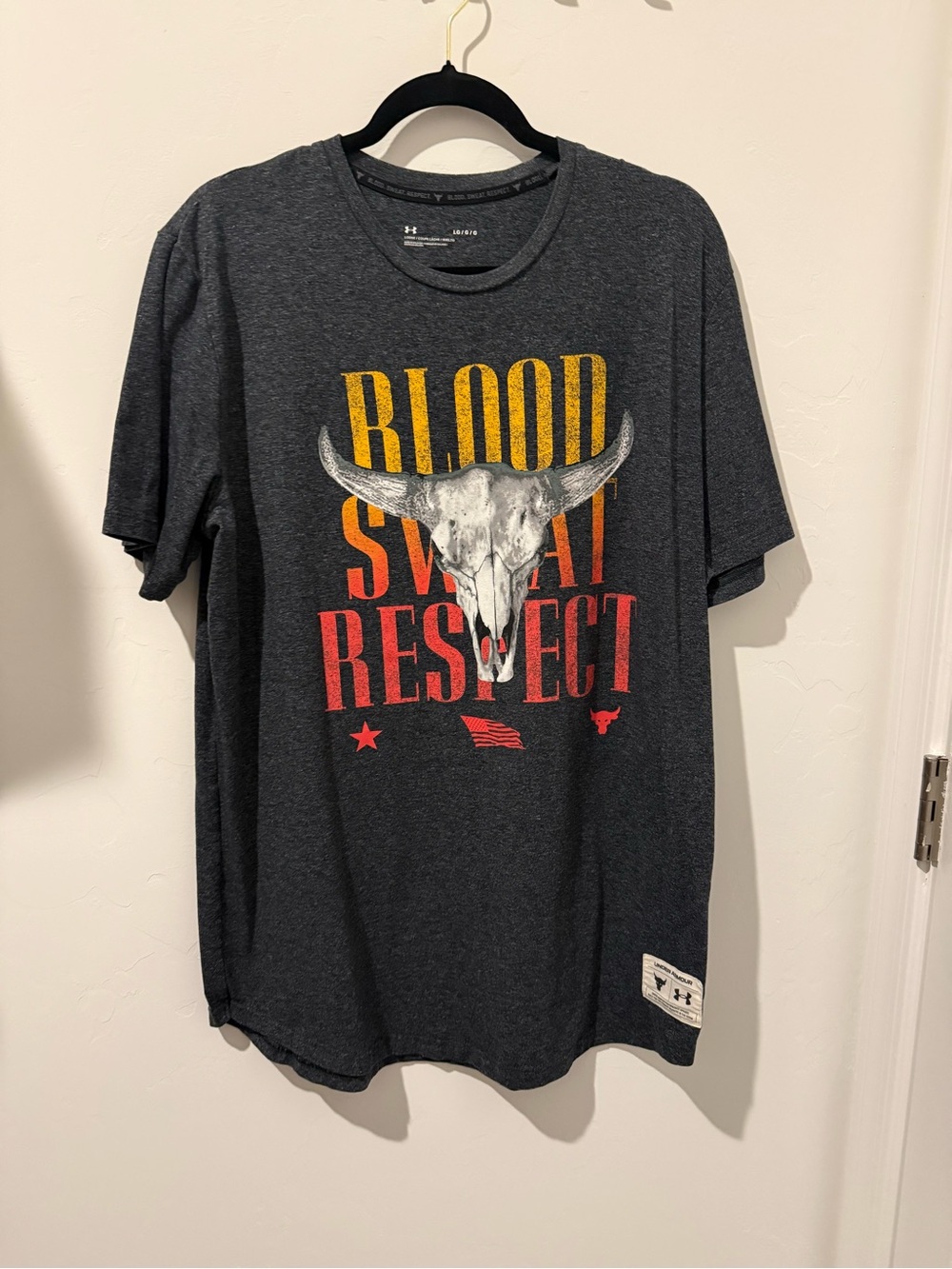 Under Armour Charcoal Graphic 'Blood Sweat Respect' Tee with Skull